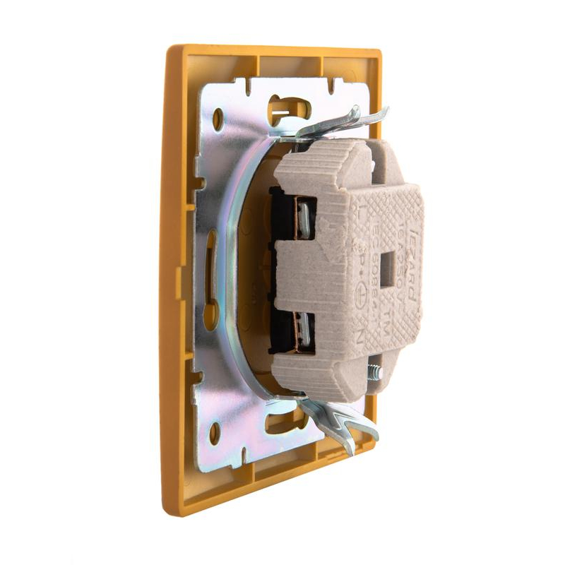 Розетка 1-м СП Мира 16А IP20 без заземл. керамика ольха LEZARD 701-0701-121