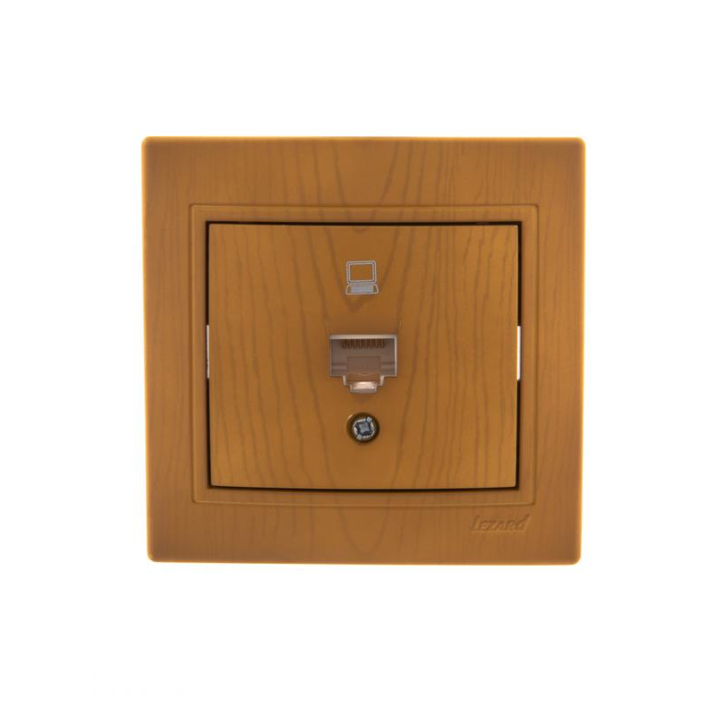 Розетка компьютерная 1-м СП Мира RJ45 ольха LEZARD 701-0701-139