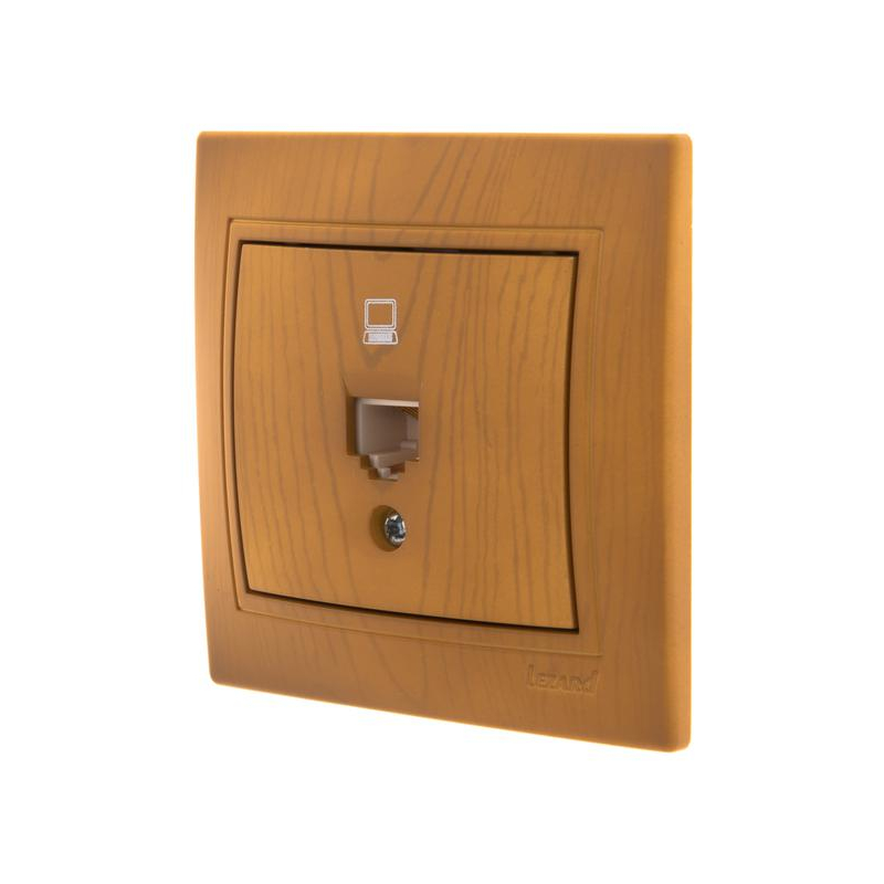 Розетка компьютерная 1-м СП Мира RJ45 ольха LEZARD 701-0701-139