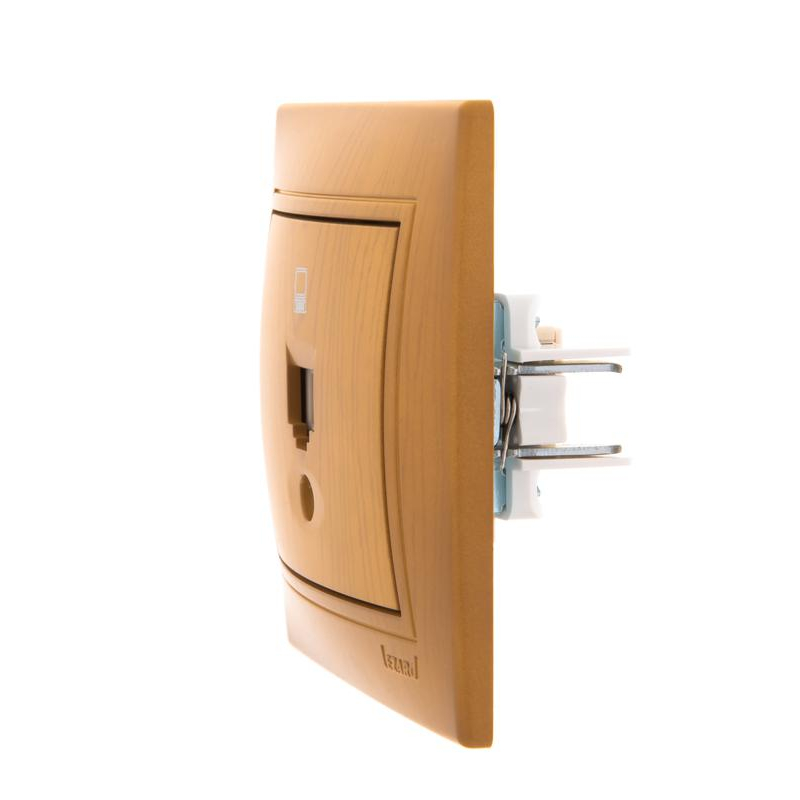 Розетка компьютерная 1-м СП Мира RJ45 ольха LEZARD 701-0701-139