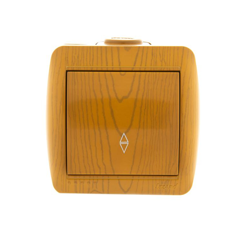 Выключатель проходной 1-кл. ОП Ната 10А IP20 ольха LEZARD 710-0700-105