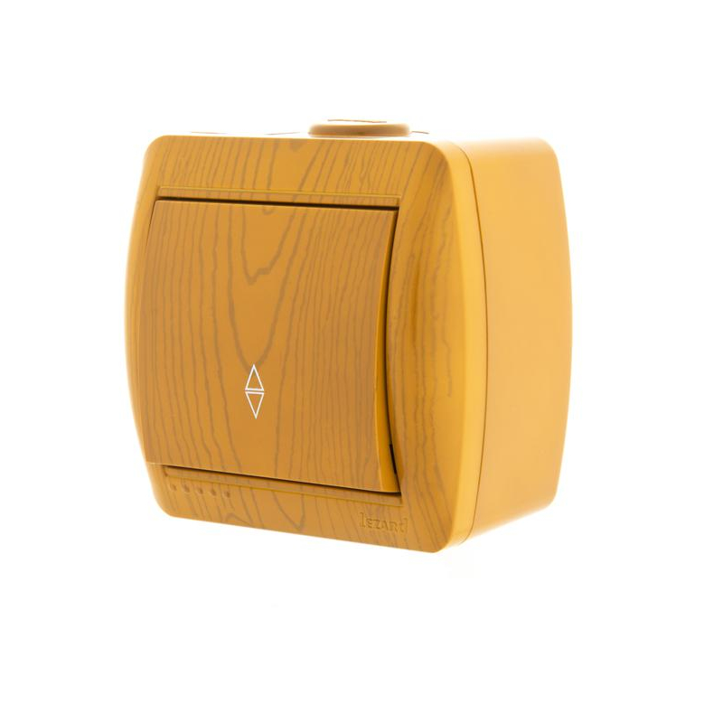 Выключатель проходной 1-кл. ОП Ната 10А IP20 ольха LEZARD 710-0700-105