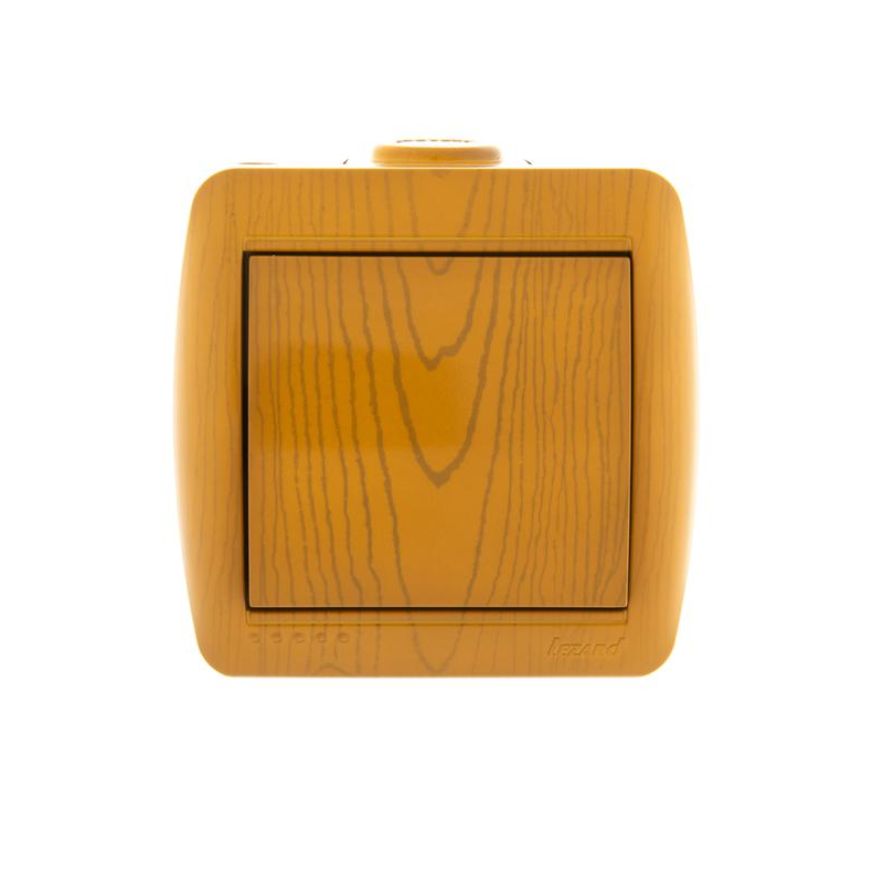 Выключатель 1-кл. ОП Ната 10А IP20 ольха LEZARD 710-0700-100