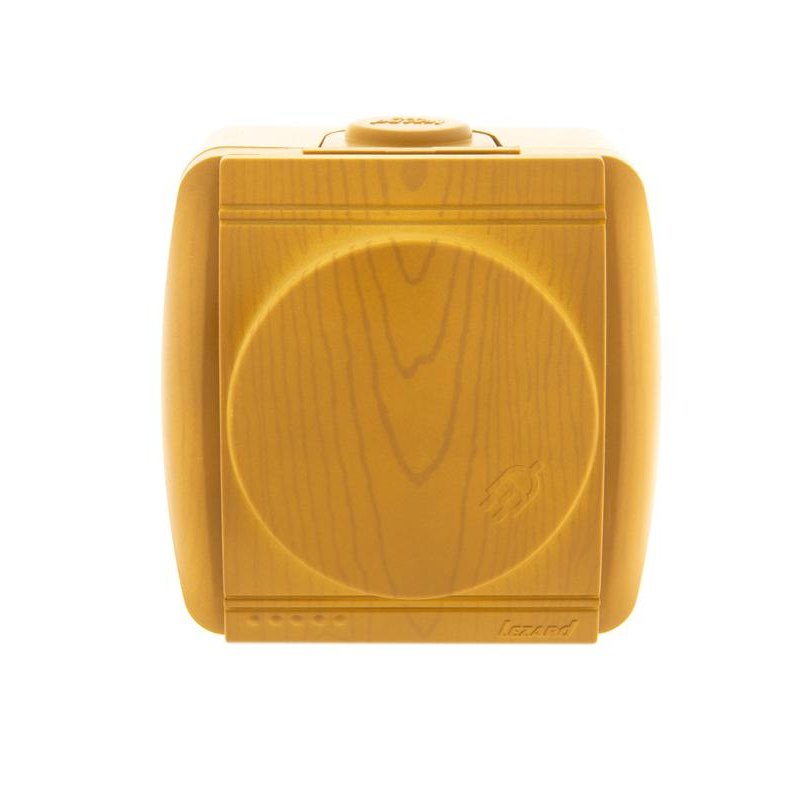 Розетка 1-м ОП Ната 16А IP20 с заземл. с крышкой керамика ольха LEZARD 710-0700-123