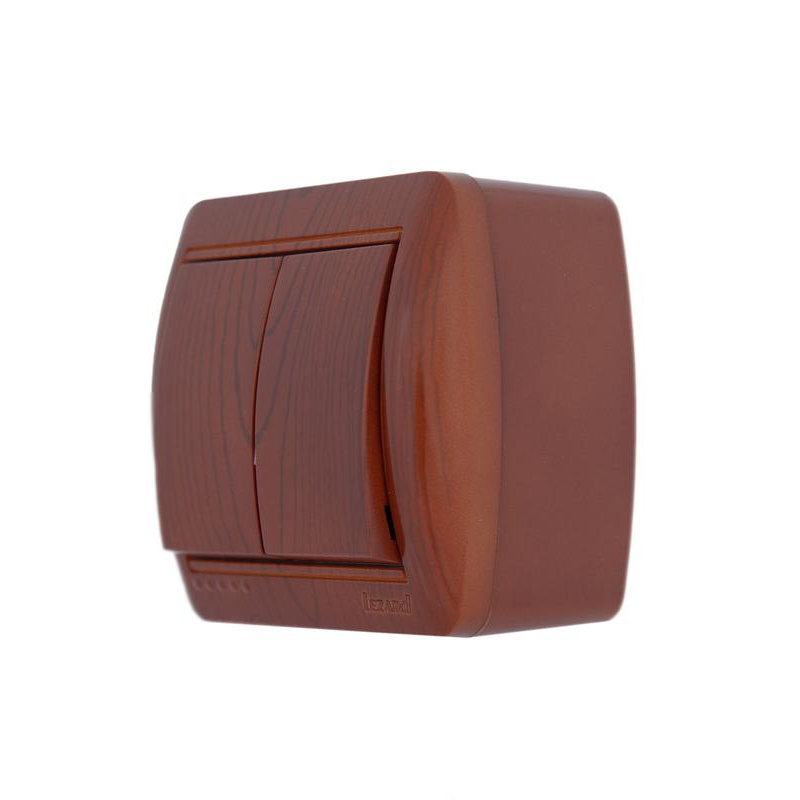 Выключатель 2-кл. ОП Ната 10А IP20 сосна LEZARD 710-0800-101