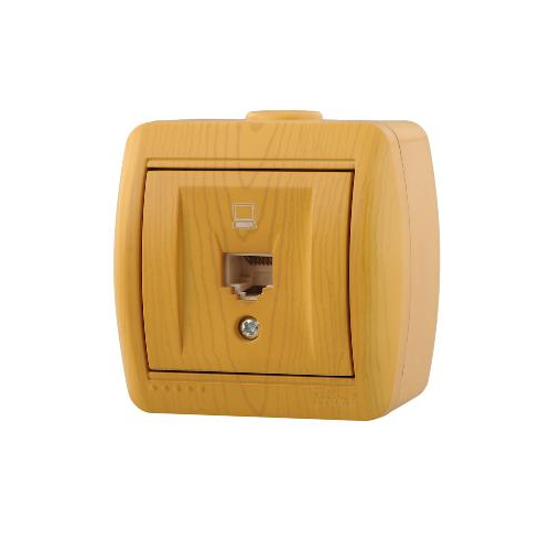 Розетка компьютерная 1-м ОП Ната RJ45 ольха LEZARD 710-0700-139