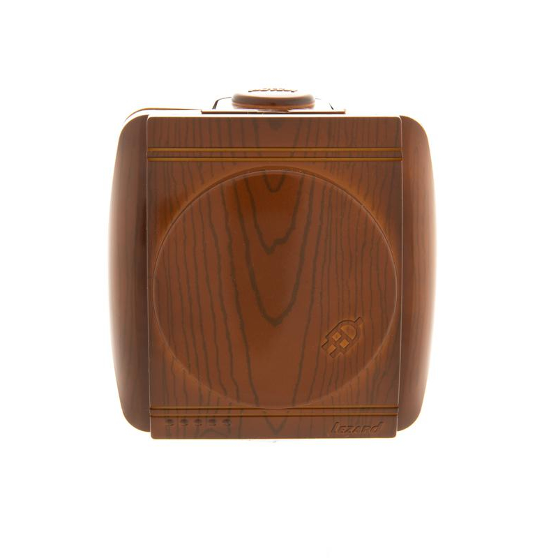 Розетка 1-м ОП Ната 16А IP20 с заземл. с крышкой керамика сосна LEZARD 710-0800-123