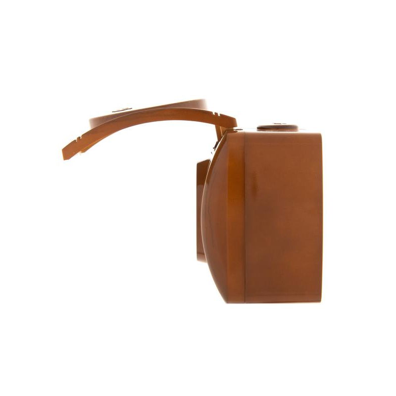 Розетка 1-м ОП Ната 16А IP20 с заземл. с крышкой керамика сосна LEZARD 710-0800-123