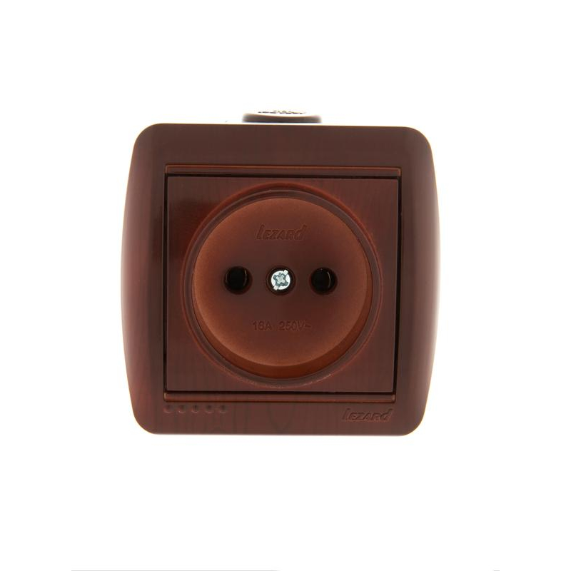 Розетка 1-м ОП Ната 16А IP20 без заземл. керамика вишня LEZARD 710-0600-121