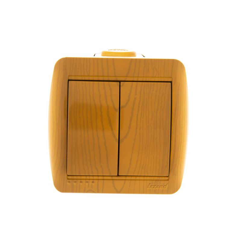 Выключатель 2-кл. ОП Ната 10А IP20 ольха LEZARD 710-0700-101