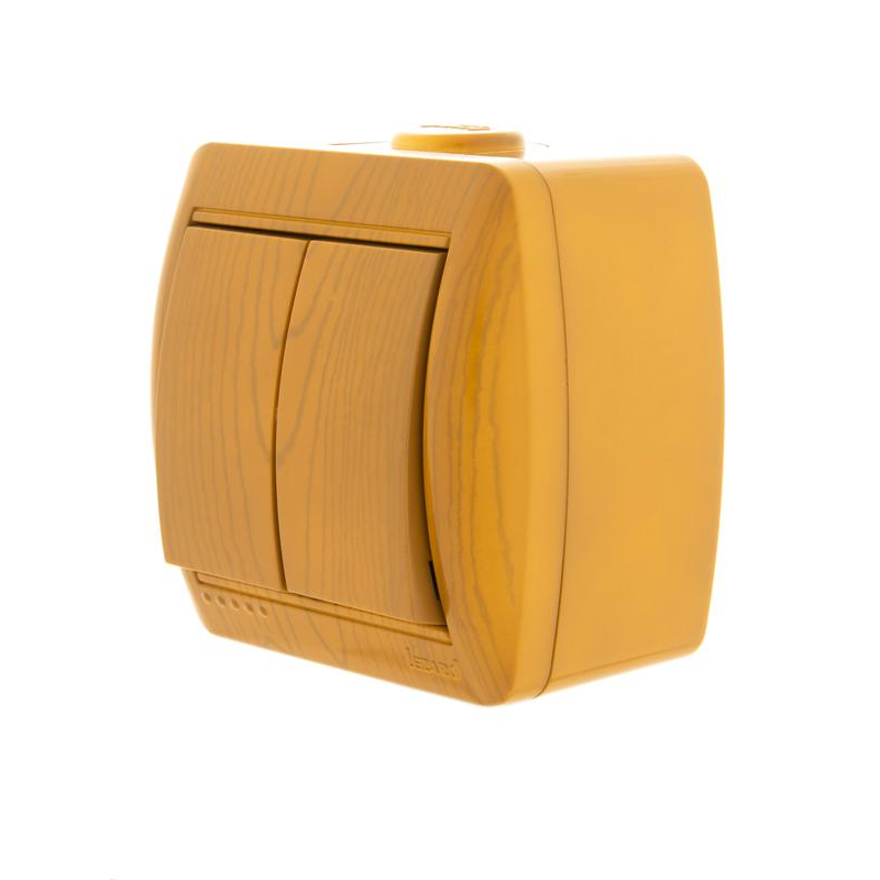 Выключатель 2-кл. ОП Ната 10А IP20 ольха LEZARD 710-0700-101