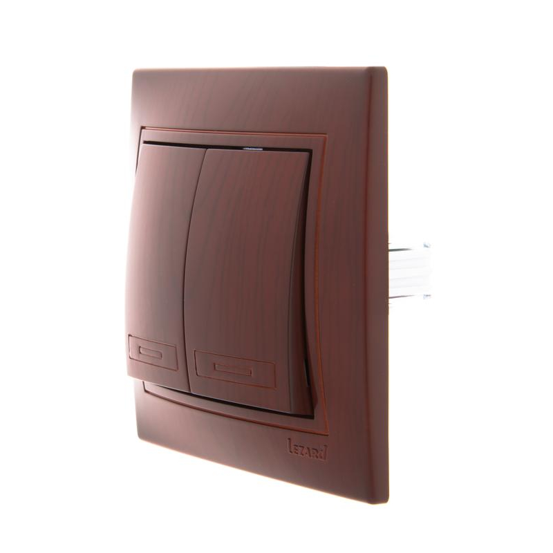 Выключатель 2-кл. СП Мира 10А вишня LEZARD 701-0601-101