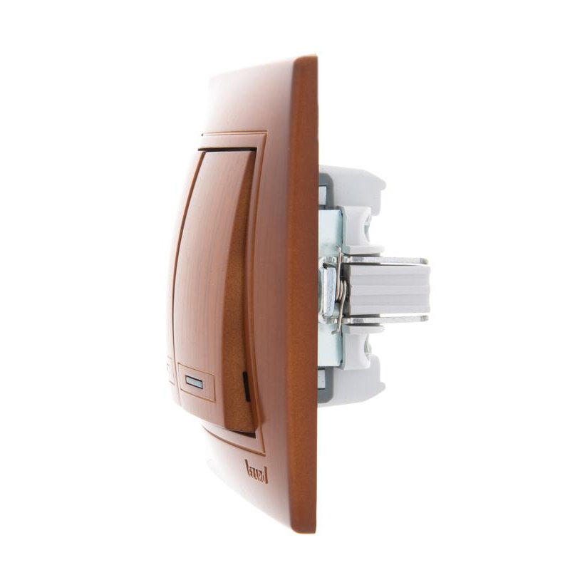 Выключатель 2-кл. СП Мира 10А с подсветкой сосна LEZARD 701-0801-112