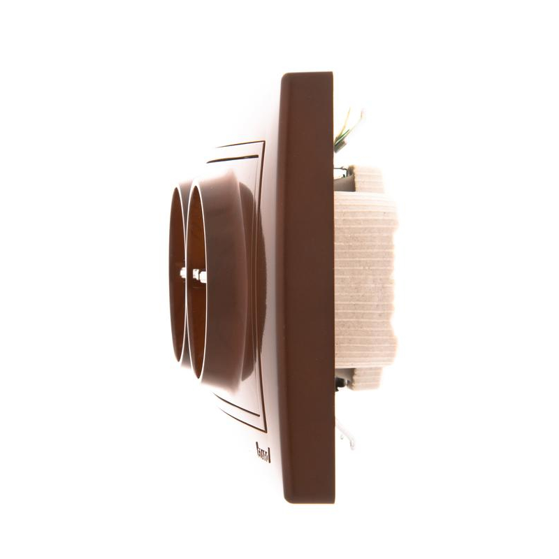 Розетка 2-м СП Мира 16А IP20 с заземл. керамика сосна LEZARD 701-0801-127