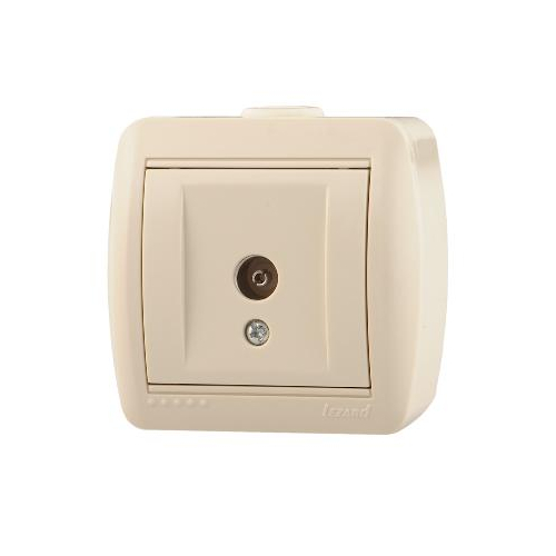 Розетка проходная TV ОП Ната 16А IP20 крем. LEZARD 710-0300-129
