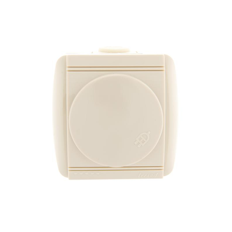 Розетка 1-м ОП Ната 16А IP20 с заземл. с крышкой керамика крем. LEZARD 710-0300-123