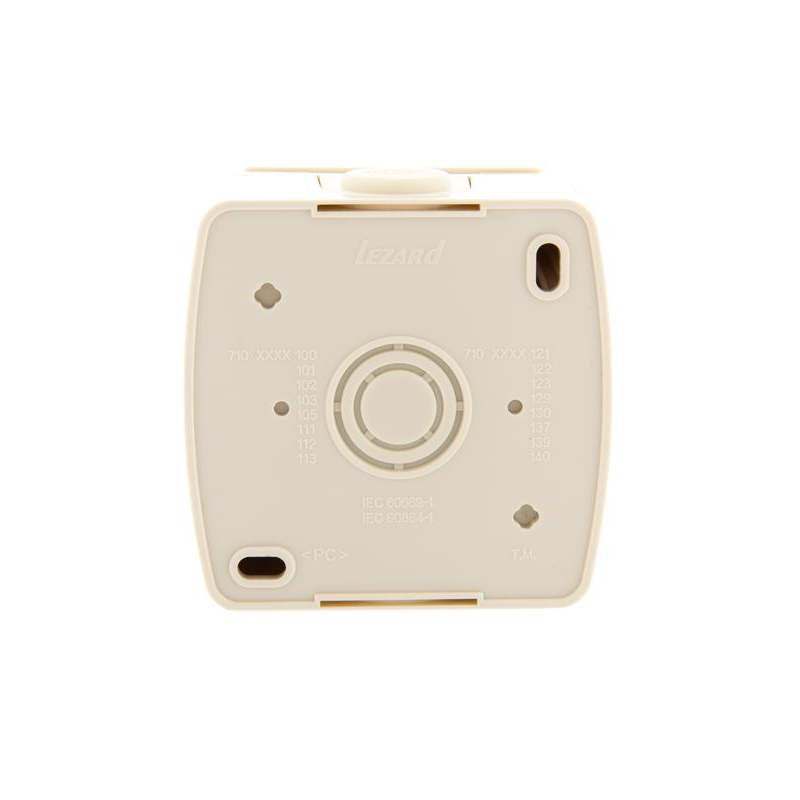 Розетка 1-м ОП Ната 16А IP20 с заземл. с крышкой керамика крем. LEZARD 710-0300-123