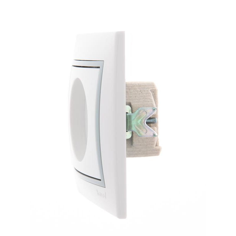 Розетка 1-м СП Мира 16А IP20 без заземл. с сер. вставкой керамика бел. LEZARD 701-0215-121