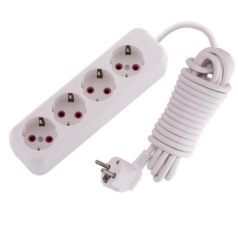 Удлинитель 4х5м с заземл. 16А IP20 LEZARD 720-0405-401