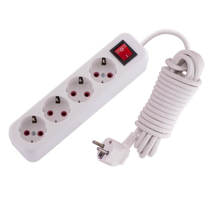 Удлинитель 4х5м с заземл. 16А IP20 с выкл. LEZARD 720-0405-402