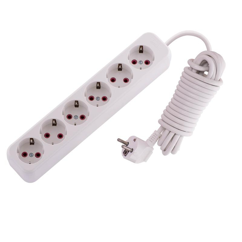 Удлинитель 6х5м с заземл. 16А IP20 LEZARD 720-0605-601