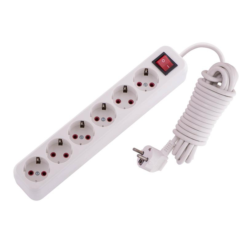 Удлинитель 6х5м с заземл. 16А IP20 с выкл. LEZARD 720-0605-602