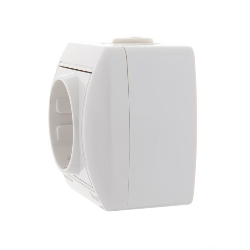 Розетка 1-м ОП Ната 16А IP20 с заземл. керамика бел. LEZARD 710-0200-122