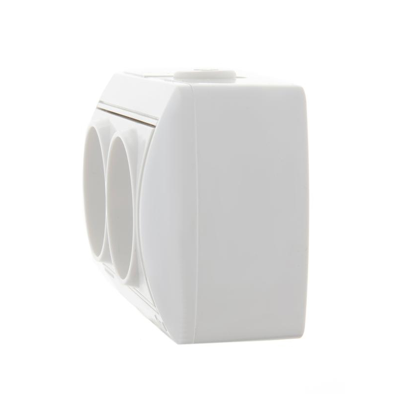 Розетка 2-м ОП Ната 16А IP20 без заземл. керамика бел. LEZARD 710-0200-128