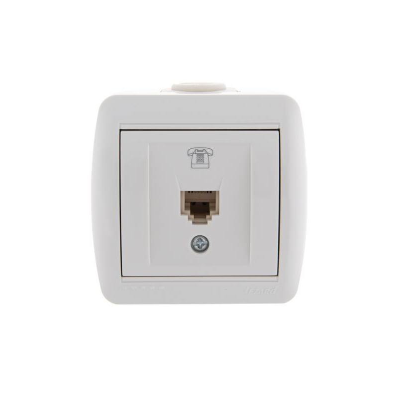 Розетка телефонная 1-м ОП Ната RJ11 бел. LEZARD 710-0200-137