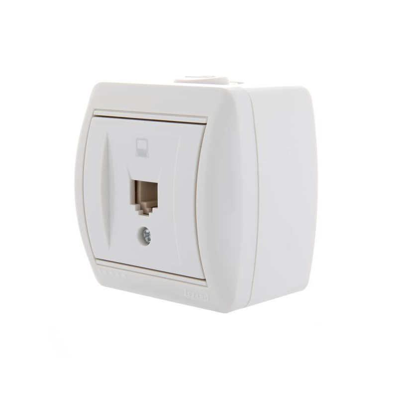 Розетка компьютерная 1-м ОП Ната RJ45 бел. LEZARD 710-0200-139