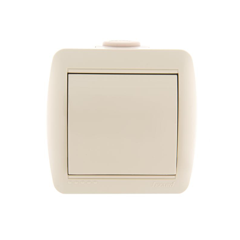 Выключатель 1-кл. ОП Ната 10А IP20 крем. LEZARD 710-0300-100