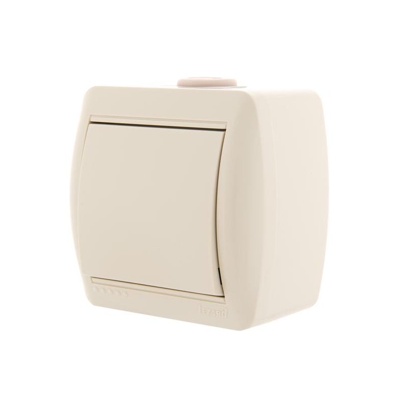 Выключатель 1-кл. ОП Ната 10А IP20 крем. LEZARD 710-0300-100