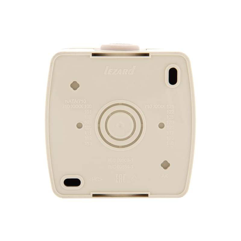 Розетка 1-м ОП Ната 16А IP20 без заземл. керамика крем. LEZARD 710-0300-121