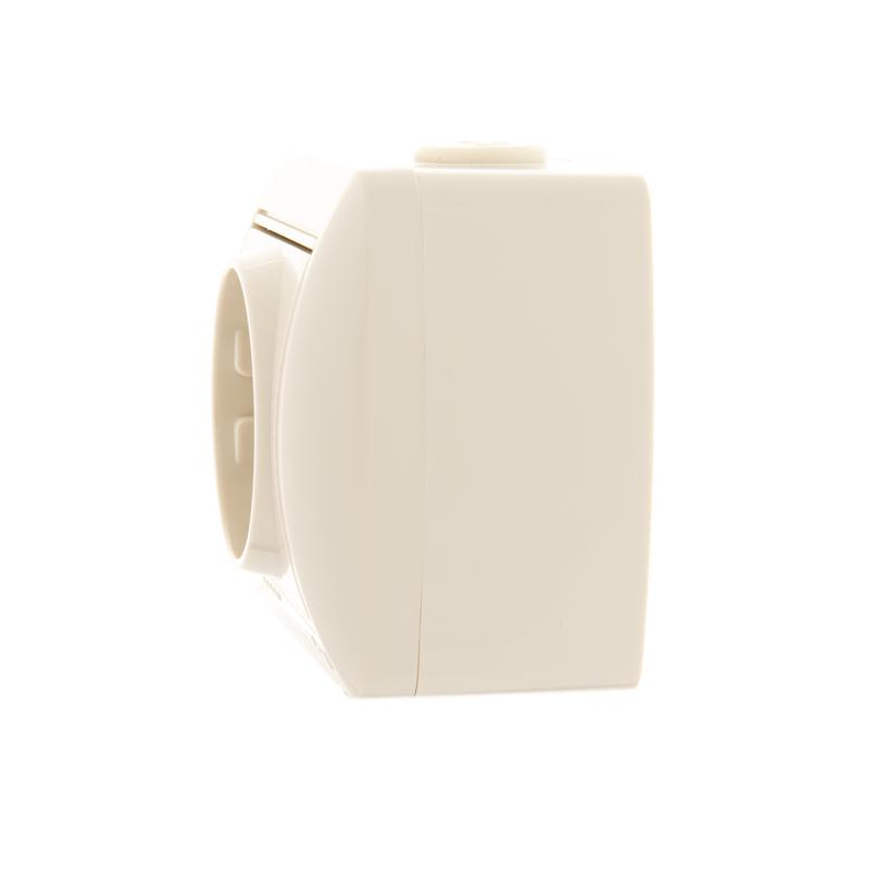 Розетка 1-м ОП Ната 16А IP20 с заземл. керамика крем. LEZARD 710-0300-122