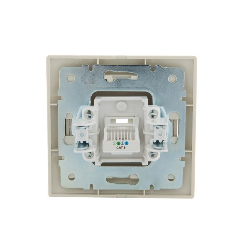 Розетка телефонная 1-м СП Мира RJ11 крем/крем. LEZARD 701-0303-137