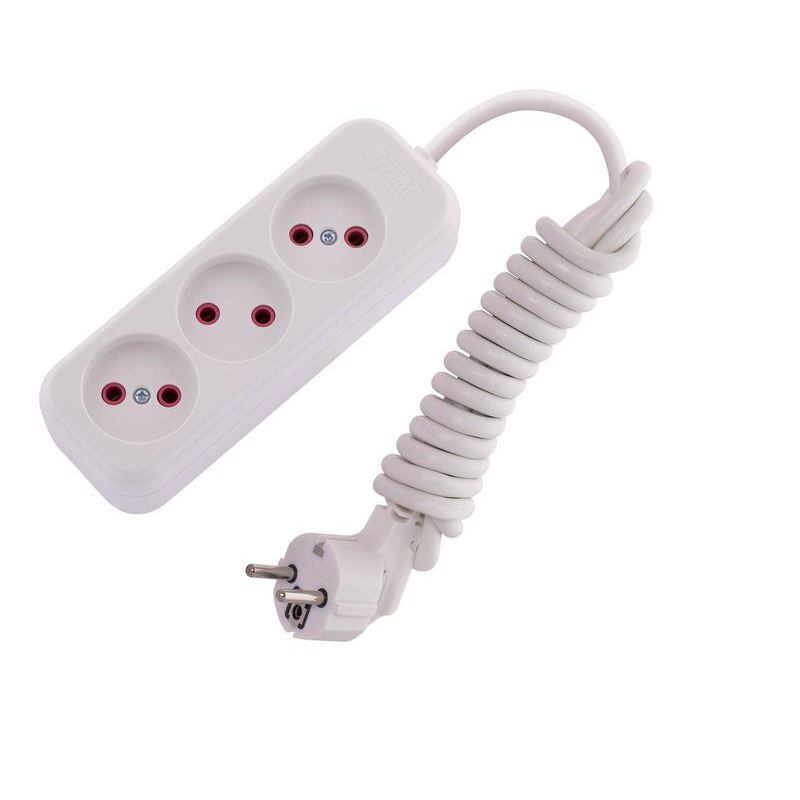 Удлинитель 3х2м без заземл. 10А IP20 LEZARD 720-0302-303