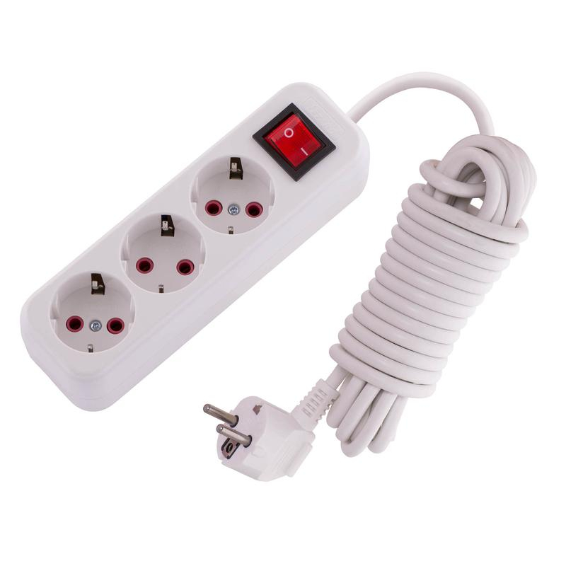 Удлинитель 3х5м с заземл. 16А IP20 с выкл. LEZARD 720-0305-302