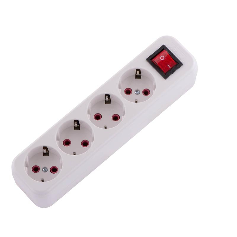 Колодка удлинителя 4-м с заземл. с выкл. LEZARD 720-0400-402