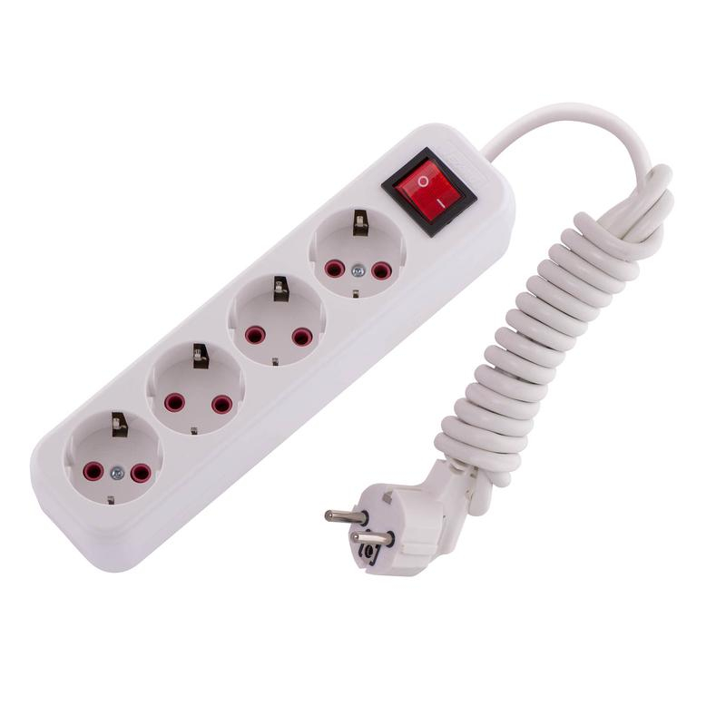 Удлинитель 4х2м с заземл. 16А IP20 с выкл. LEZARD 720-0402-402