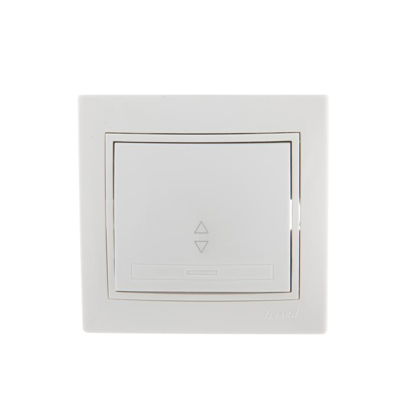 Выключатель проходной 1-кл. СП Мира 10А IP20 с бел.вставкой бел. LEZARD 701-0202-105