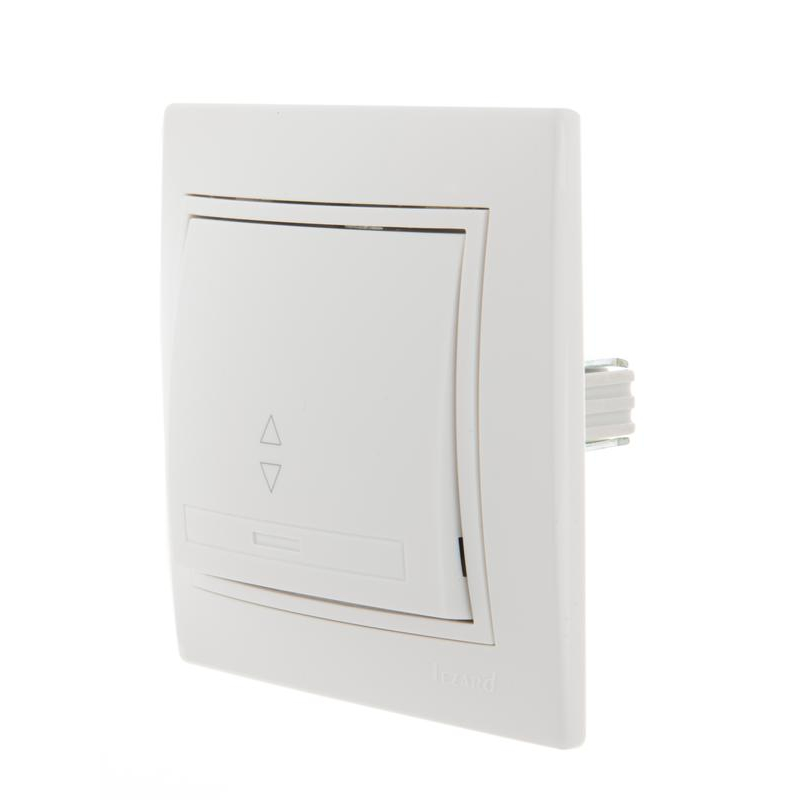 Выключатель проходной 1-кл. СП Мира 10А IP20 с бел.вставкой бел. LEZARD 701-0202-105