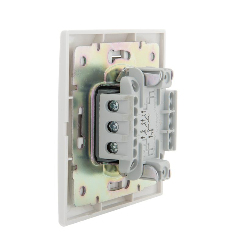 Выключатель 3-кл. СП Мира 10А IP20 с бел.вставкой бел. LEZARD 701-0202-109