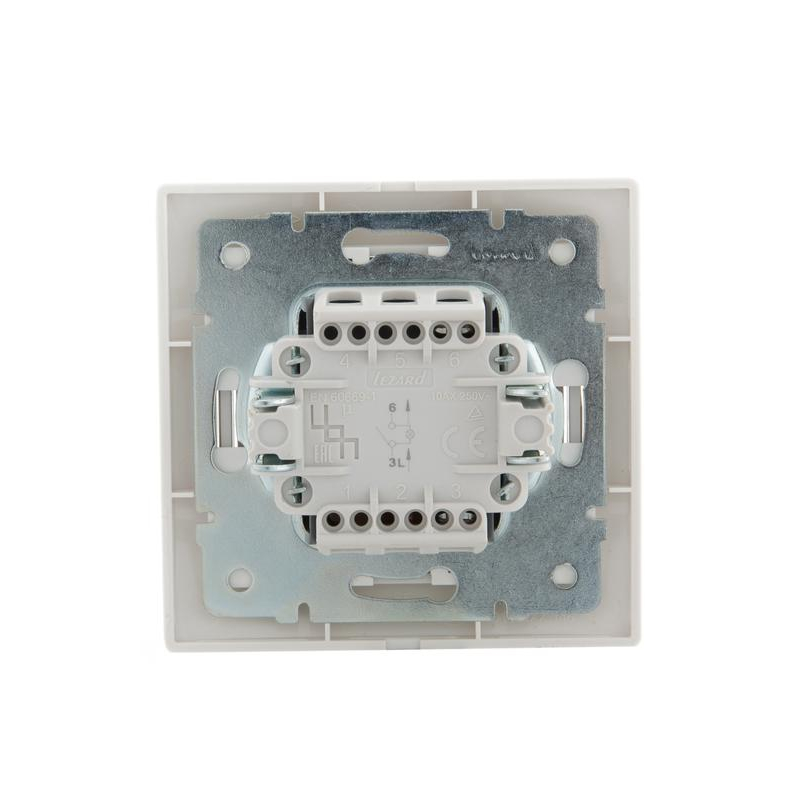 Выключатель 1-кл. СП Мира 10А IP20 с подсветкой с бел. вставкой бел. LEZARD 701-0202-111