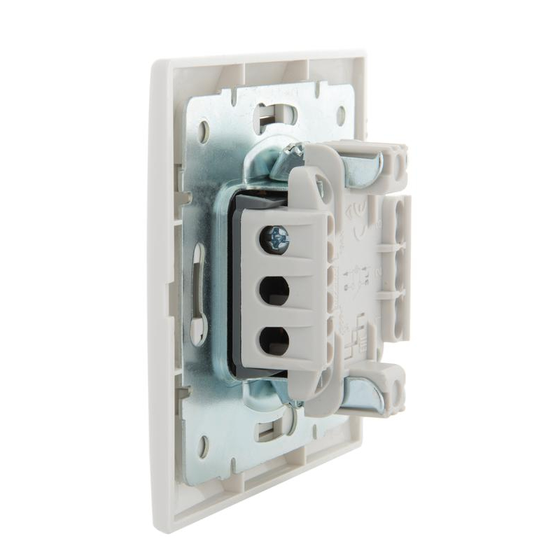 Выключатель 1-кл. СП Мира 10А IP20 с подсветкой с бел. вставкой бел. LEZARD 701-0202-111