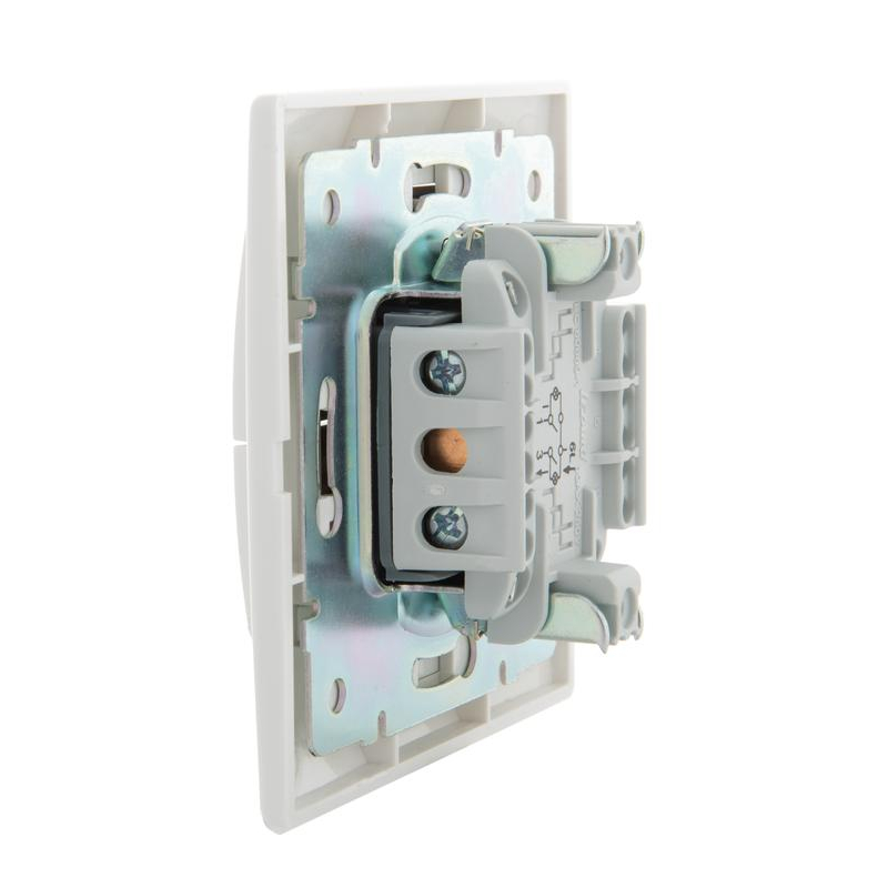 Выключатель 2-кл. СП Мира 10А IP20 с подсветкой с бел. вставкой бел. LEZARD 701-0202-112