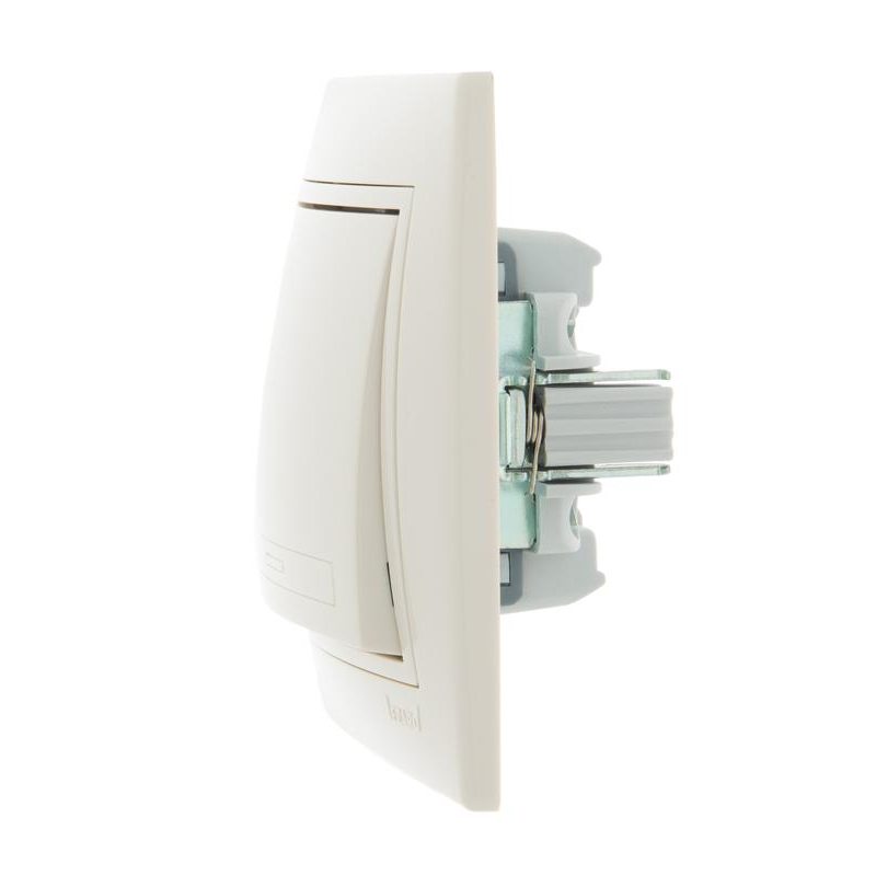 Выключатель 1-кл. СП Мира 10А IP20 со вставкой крем. LEZARD 701-0303-100