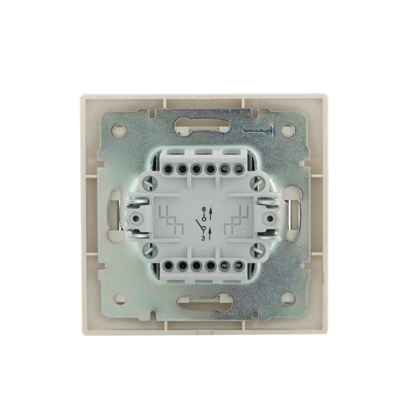 Выключатель 1-кл. СП Мира 10А IP20 со вставкой крем. LEZARD 701-0303-100