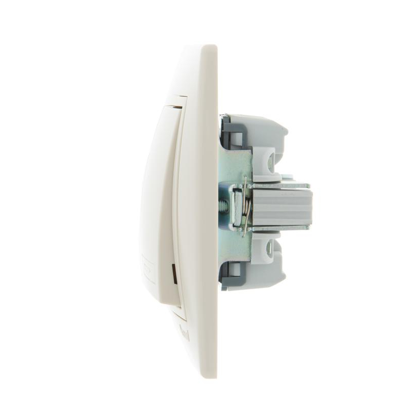 Выключатель 2-кл. СП Мира 10А IP20 со вставкой крем. LEZARD 701-0303-101