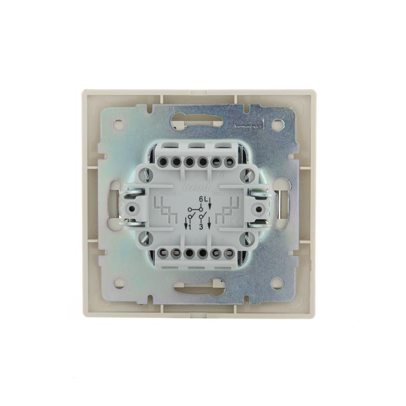 Выключатель 2-кл. СП Мира 10А IP20 со вставкой крем. LEZARD 701-0303-101