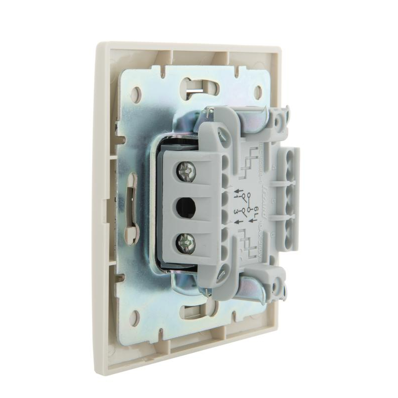 Выключатель 2-кл. СП Мира 10А IP20 со вставкой крем. LEZARD 701-0303-101